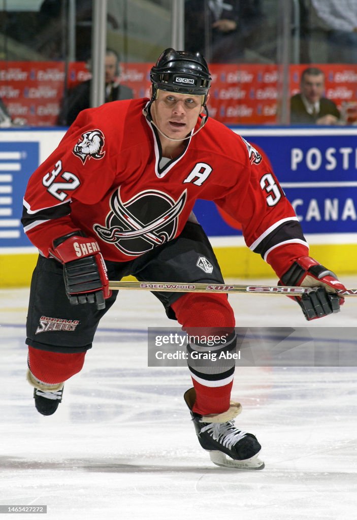 Rob Ray of the Buffalo Sabres skates against the Toronto Maple Leafs ...