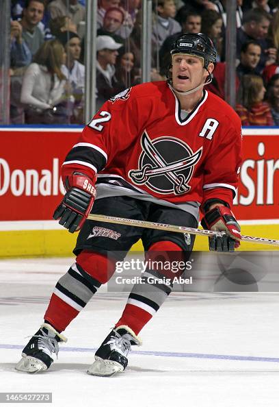 Rob Ray of the Buffalo Sabres skates against the Toronto Maple Leafs ...