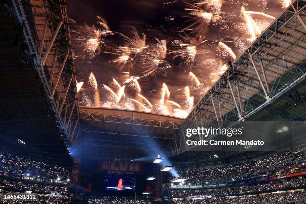 Rihanna performs onstage during the Apple Music Super Bowl LVII Halftime Show at State Farm Stadium on February 12, 2023 in Glendale, Arizona.