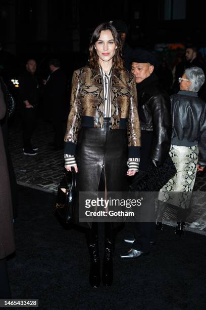 Alexa Chung attends the Khaite fashion show during New York Fashion Week in SoHo on February 12, 2023 in New York City.