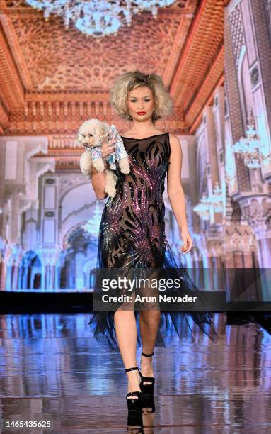 Model walks the runway at the Anthony Rubio show during New York Fashion Week: The Shows, powered by Art Hearts Fashion, at The Angel Orensanz...