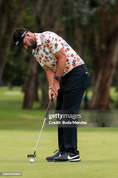 Brett Drewitt of Australia plays a shot on the 17th hole during the final round of the Astara Golf Championship presented by Mastercard at Country...