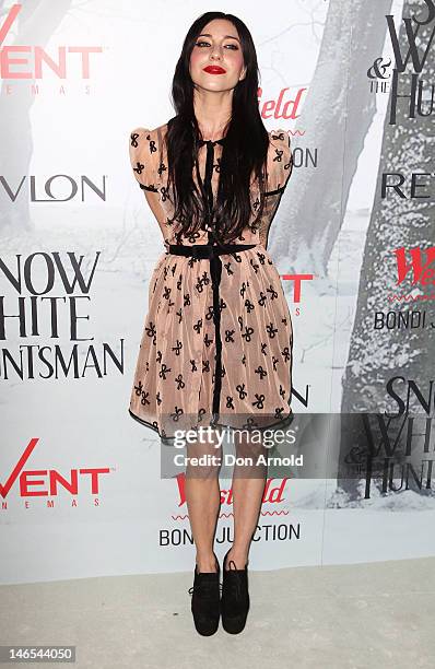 Jessica Origliasso arrives at the Snow White & The Huntsman Australian Premiere at Event Cinemas Bondi Junction on June 19, 2012 in Sydney, Australia.