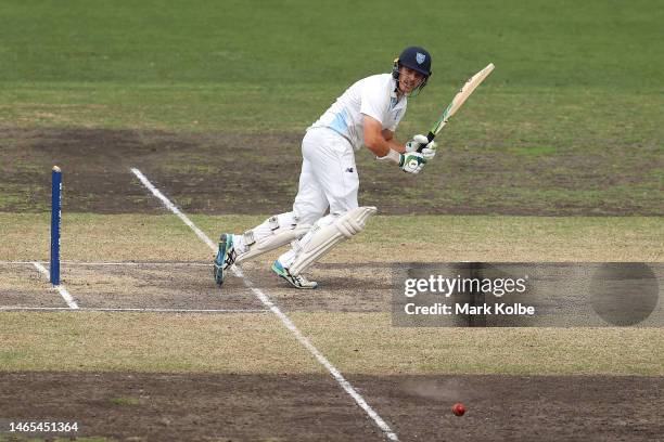 Daniel Hughes of the Blues bats during the Sheffield Shield match between New South Wales and Tasmania at Sydney Cricket Ground, on February 13 in...