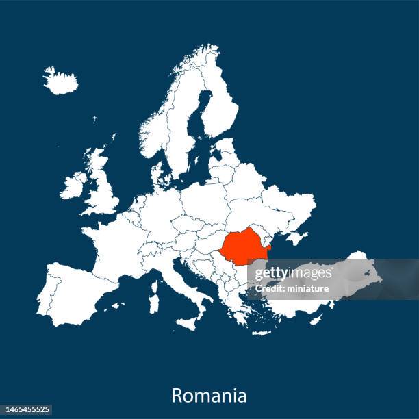 karte von rumänien - romania stock-grafiken, -clipart, -cartoons und -symbole