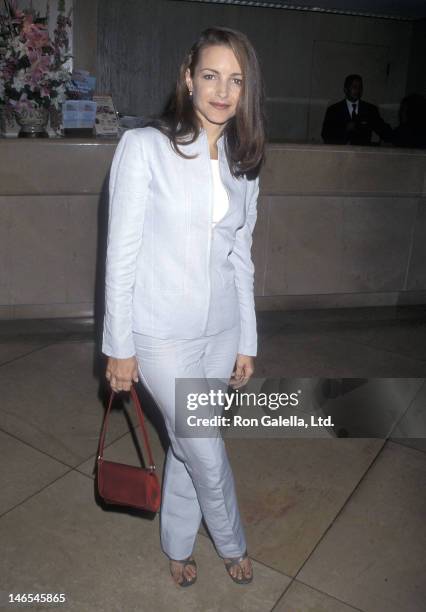 Actress Kristin Davis attends the Sixth Annual Women in Film Lucy Awards on September 17, 1999 at the Beverly Hilton Hotel in Beverly Hills,...