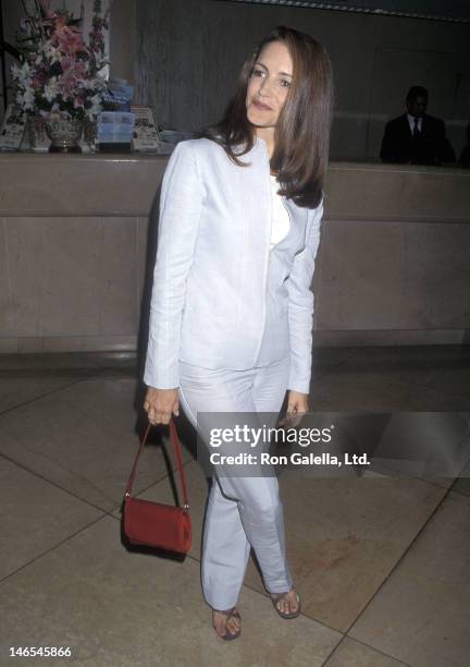 Actress Kristin Davis attends the Sixth Annual Women in Film Lucy Awards on September 17, 1999 at the Beverly Hilton Hotel in Beverly Hills,...