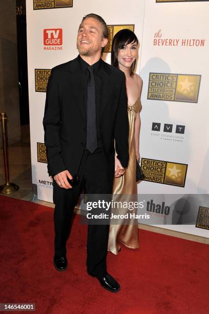 Charlie Hunnam and guest arrive at the Critics' Choice Television Awards at The Beverly Hilton Hotel on June 18, 2012 in Beverly Hills, California.