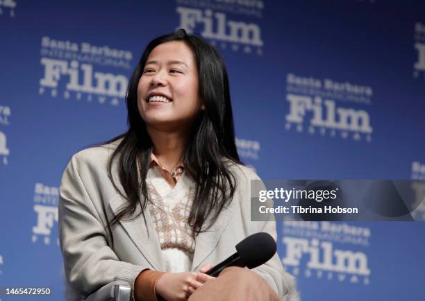 Domee Shi attends the Women's Panel during the 38th Annual Santa Barbara International Film Festival at The Arlington Theatre on February 11, 2023 in...
