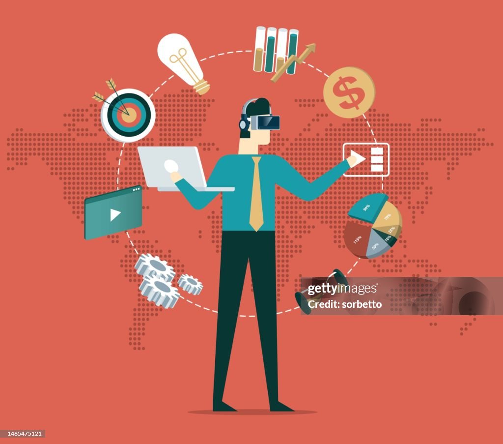 Businessman - Metaverse and Future digital technology