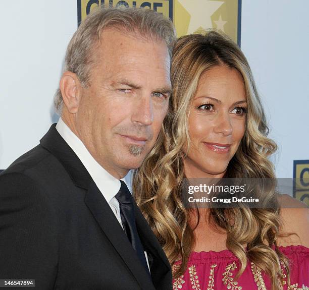 Actor Kevin Costner and wife Christine Baumgartner arrive at The Critics' Choice Television Awards at The Beverly Hilton Hotel on June 18, 2012 in...