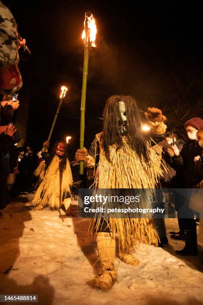 traditional akita namahage festival in oga - akita stock pictures, royalty-free photos & images