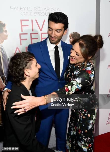 Moises Arias, Justin Baldoni and Cathy Schulman