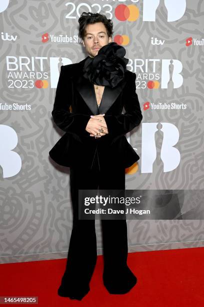 Harry Styles attends The BRIT Awards 2023 at The O2 Arena on February 11, 2023 in London, England.