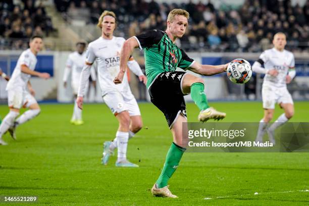 Jean Harisson Marcelin of Cercle Brugge during the Jupiler Pro League season 2022 - 2023 match day 25 between Oud-Heverlee Leuven and Cercle Brugge...
