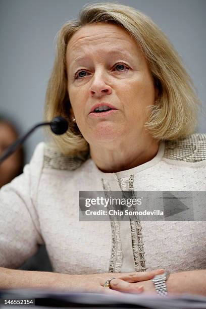 Securities and Exchange Commission Chairman Mary Schapiro testifies before the House Financial Services Committee on Capitol Hill June 19, 2012 in...