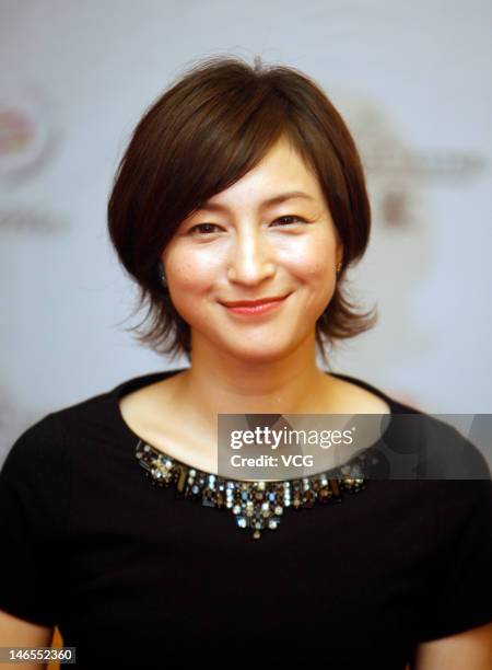 Actress Ryoko Hirosue attends "Key of Life" press conference during the 15th Shanghai International Film Festival at Shanghai Film Art Center on June...