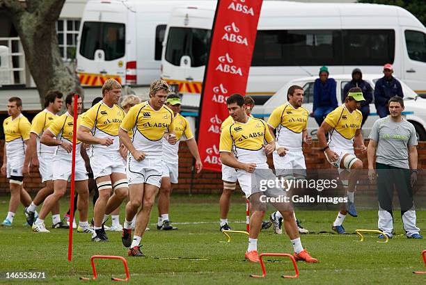 Morne Steyn attends the South Africa training session at Grey High School on June 19, 2012 in Port Elizabeth, South Africa.