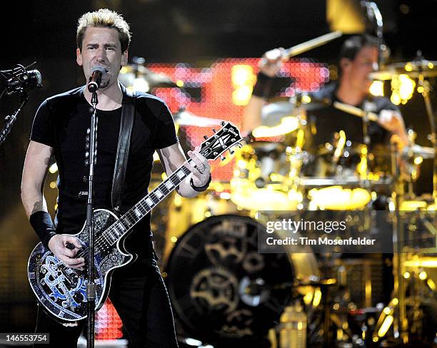 Chad Kroeger of Nickelback performs in support he bands' Here and Now release at HP Pavilion on June 18, 2012 in San Jose, California.