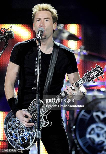 Chad Kroeger of Nickelback performs in support he bands' Here and Now release at HP Pavilion on June 18, 2012 in San Jose, California.