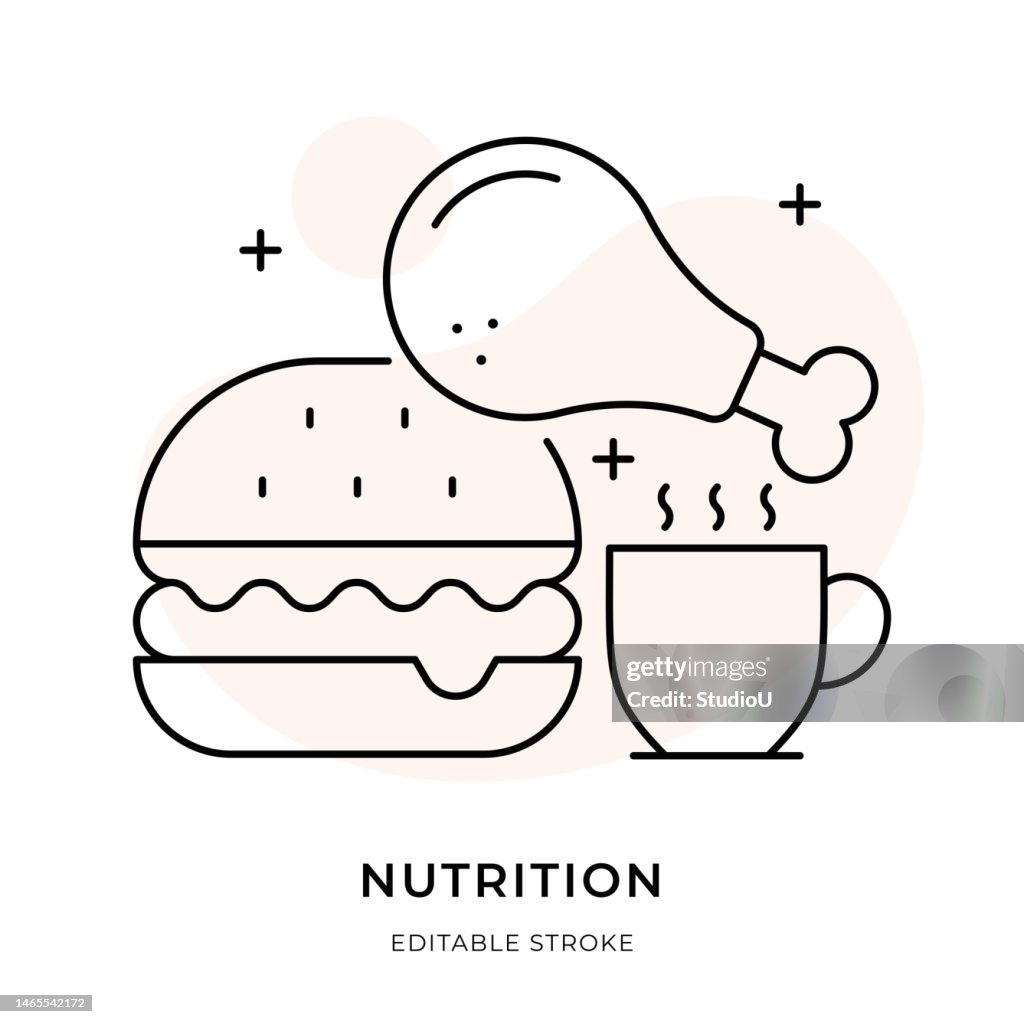 Nutrition Thin Line Illustration