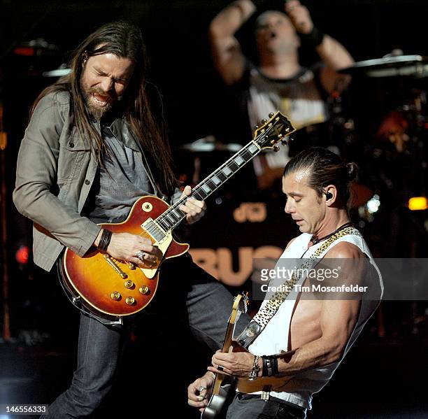 Chris Traynor and Gavin Rossdale of Bush perform in support of The Sea of Memories release at HP Pavilion on June 18, 2012 in San Jose, California.