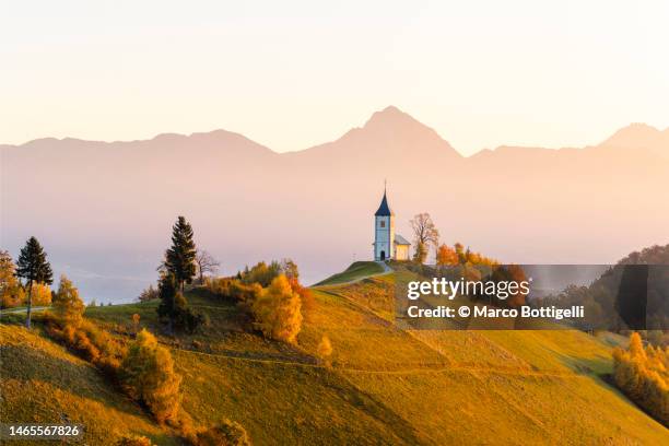 autumnal landscape, jamnik, slovenia - mountain slovenia stock pictures, royalty-free photos & images