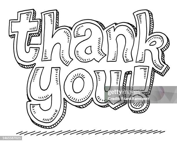 danke-text-zeichnung - thank you englischer satz stock-grafiken, -clipart, -cartoons und -symbole