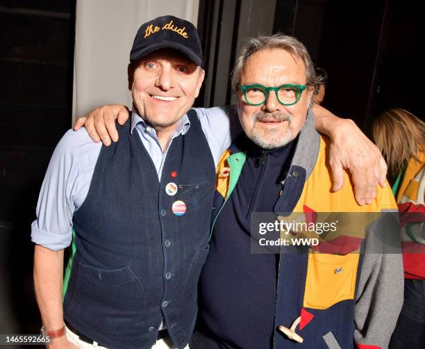 Jean-Charles de Castelbajac and Oliviero Toscani backstage