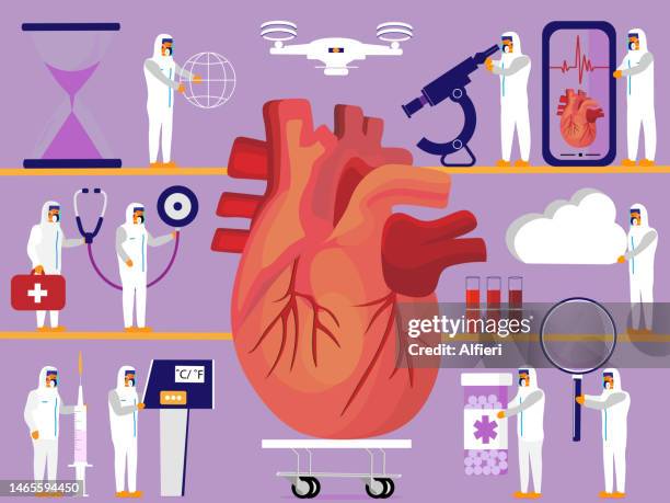 cardiology - heart transplant stock illustrations