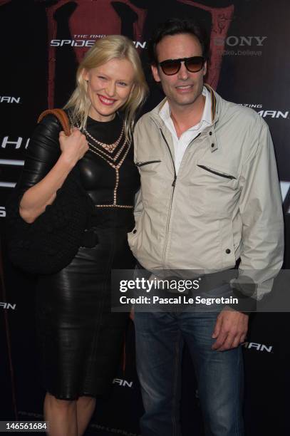 Anna Sherbinina and Anthony Delon attend 'The Amazing Spider-Man' Paris Film premiere at Le Grand Rex on June 19, 2012 in Paris, France.