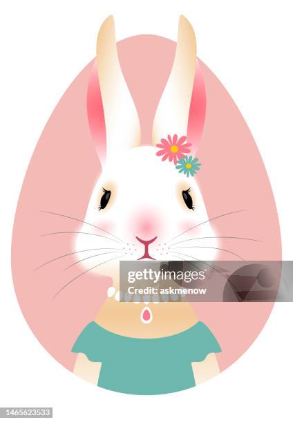 easter bunny postcard - hare isolated stock illustrations
