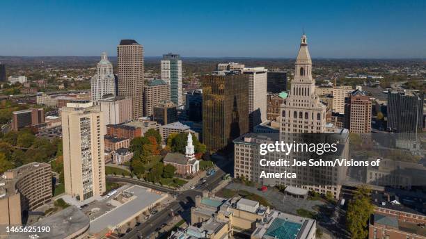 Aerial view of Providence Skyline the capitol of Rhode Island.