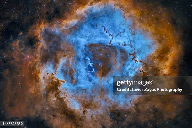 rosette nebula (ngc 2237) sho palette - milky way stock pictures, royalty-free photos & images