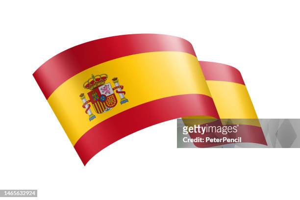 stockillustraties, clipart, cartoons en iconen met spain flag ribbon. spanish flag header banner. vector stock illustration - spain flag