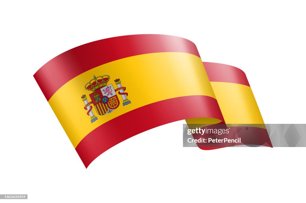 Spanish Header Spain Flag Ribbon Spanish Flag Header Banner Vector Stock Illustration ...
