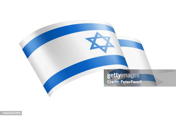 israel flag ribbon. israeli flag header banner. vector stock illustration - israeli flag 幅插畫檔、美工圖案、卡通及圖標