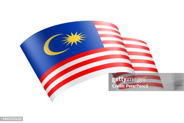 ilustrações de stock, clip art, desenhos animados e ícones de malaysia flag ribbon. malaysian flag header banner. vector stock illustration - bandeira-da-malásia