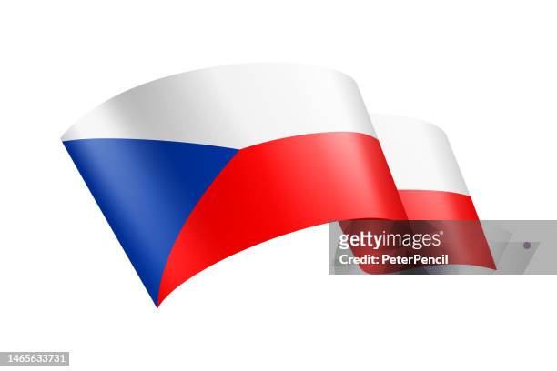 czech republic flag ribbon. czech flag header banner. vector stock illustration - czech republic flag stock illustrations