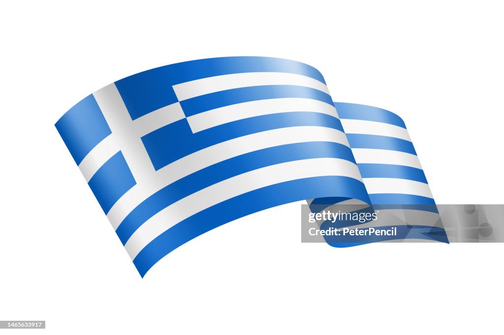 Greek Color Header Greece Flag Ribbon Greek Flag Header Banner Vector Stock Illustration ...