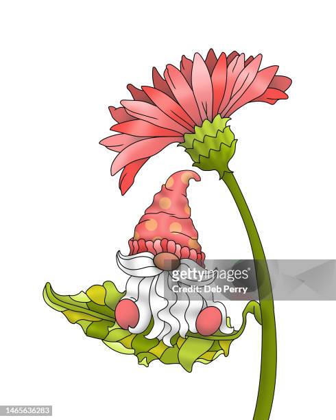 bearded gnome sitting on leaf - troll personagem fictício - fotografias e filmes do acervo