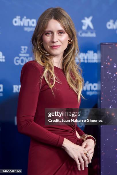 Manuela Velles attends the red carpet at the Goya Awards 2023 at FIBES Conference and Exhibition Centre on February 11, 2023 in Seville, Spain.