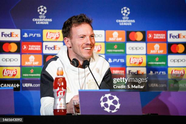 Head coach Julian Nagelsmann of FC Bayern Muenchen ahead of their UEFA Champions League round of 16 match against Paris Saint-Germain at Parc des...