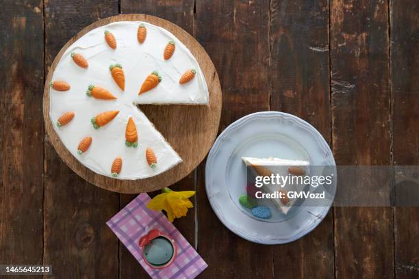 carrot cake for easter - carrot cake stock pictures, royalty-free photos & images