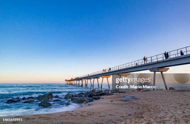 petroli" bridge in badalona - badalona stock pictures, royalty-free photos & images