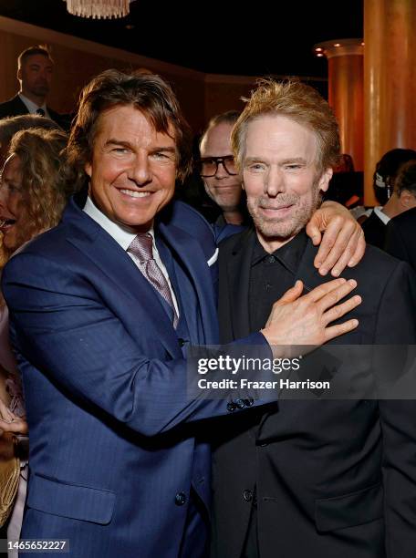 Tom Cruise and Jerry Bruckheimer attend the 95th Annual Oscars Nominees Luncheon at The Beverly Hilton on February 13, 2023 in Beverly Hills,...