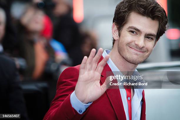 Actor Andrew Garfield attends "The Amazing Spider-Man" Paris Film premiere at Le Grand Rex on June 19, 2012 in Paris, France.