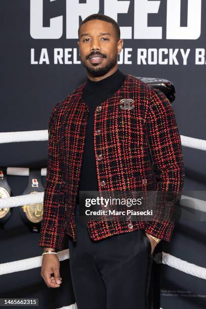 Actor and Director Michael B. Jordan attends the "Creed III" photocall at Le Grand Rex on February 13, 2023 in Paris, France.