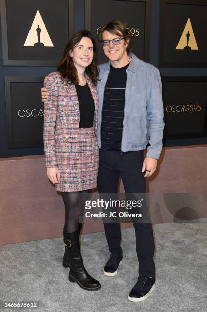 Lauren Schuker and Jason Blum attend the 95th Annual Oscars Nominees Luncheon at The Beverly Hilton on February 13, 2023 in Beverly Hills, California.
