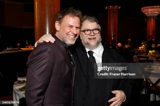 Joel Harlow and Guillermo del Toro attend the 95th Annual Oscars Nominees Luncheon at The Beverly Hilton on February 13, 2023 in Beverly Hills,...